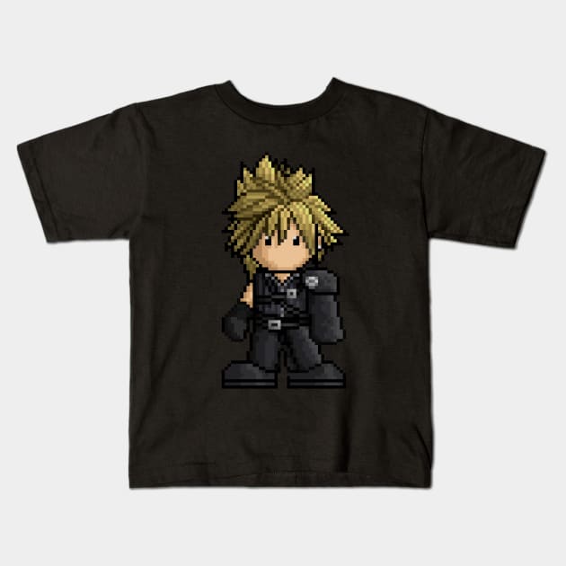 FF7 Advent Children Cloud Strife Kids T-Shirt by PixelKnight